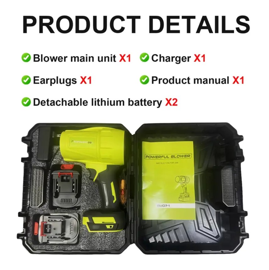 PROPOWERTOOL Brushless Leaf Blower - Gallery 12