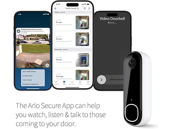ARLO AVD4001-100NAR Arlo Vidoe Doorbell 2K Renewed
