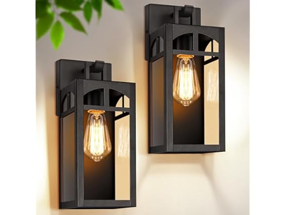 VerRon 2Pk Black 12.35" Wall Light Fixture