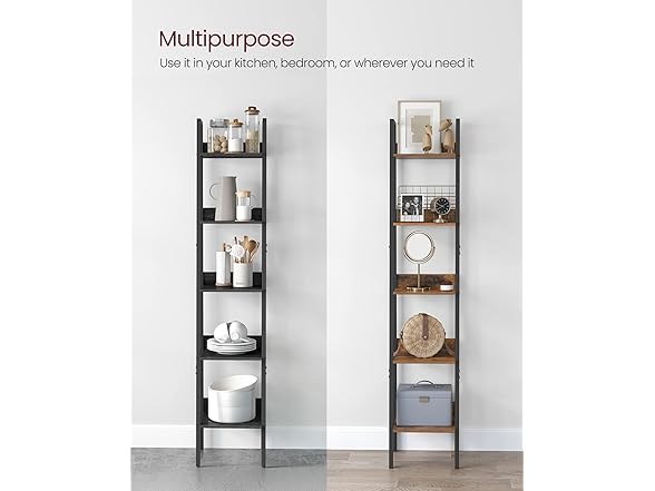 VASAGLE Bookshelf, 5-Tier Narrow Book Shelf