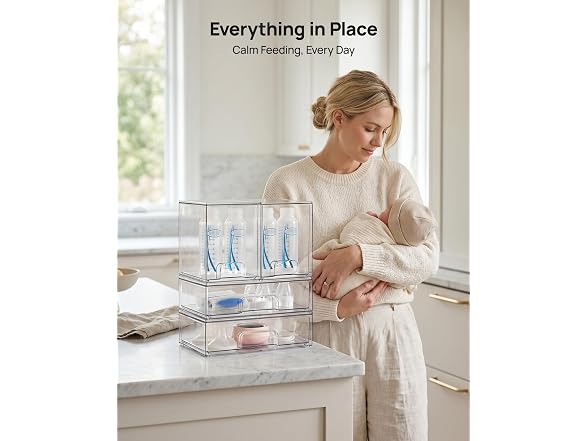 Vtopmart Multi Size Clear Stackable Storage Drawers