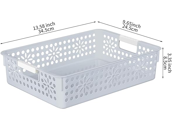 Cetomo Plastic Storage Box Gray, 6 Pack (34.5 x 24.5 x 8.5 cm)