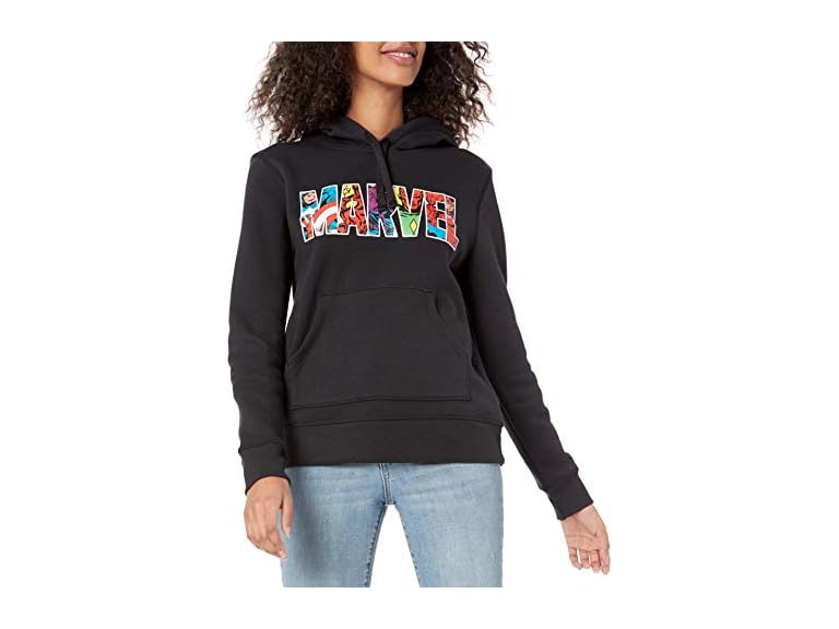 Amazon Essentials Disney | Marvel | Star Wars | Princess Women's Fleece Pullover Hoodie Sweatshirts (Available in Plus Size), Marvel Character Logo, 6X