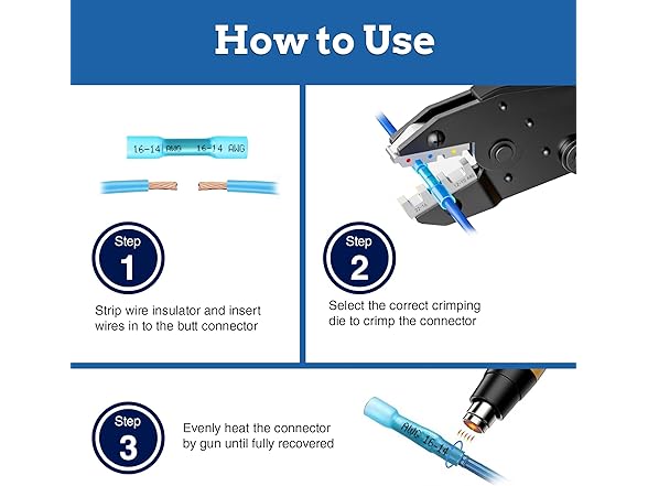 New Age America® 340pcs Heat Shrink Butt Connectors Kit