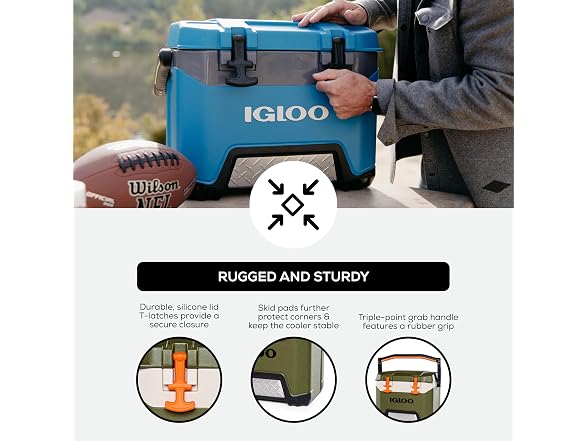 Igloo 25 qt BMX Cooler, Green and Orange