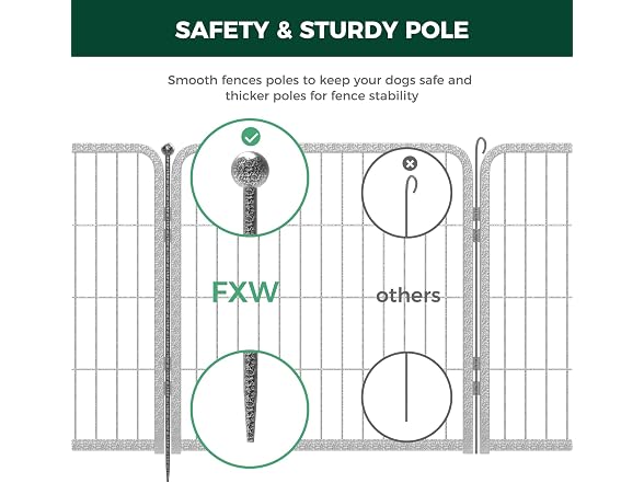 FXW Aster Dog Playpen Designed for Yard, 32" H, 8 Panels