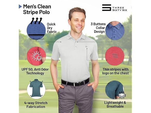 Three Sixty Six Men (L) Golf Shirts