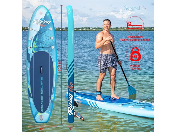 SereneLife Inflatable Stand Up Paddle Board 10'6"