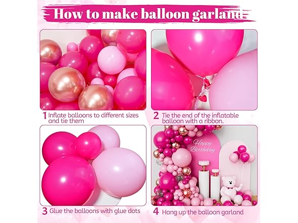 ZBYDNG Pink Balloon Garland Arch Kit