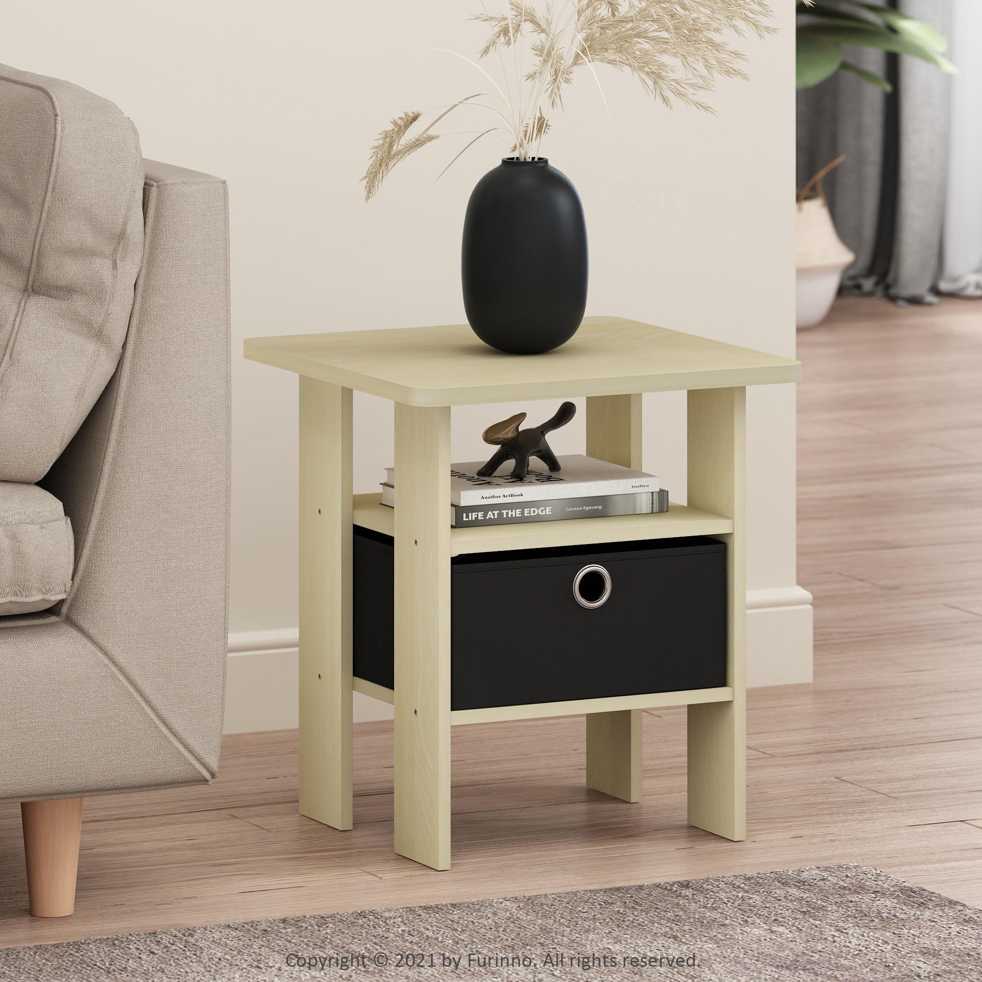 Furinno Side Table, French Oak - Gallery 24