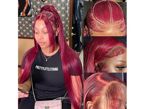 Burgundy Lace Front Wigs Human Hair