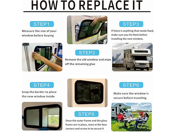 RV Window, Camper Trailer Windows, 14" W x 16" H