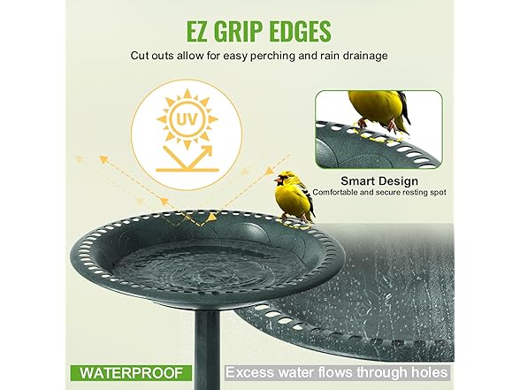 Backyard Expressions Outdoor Garden Bird Bath