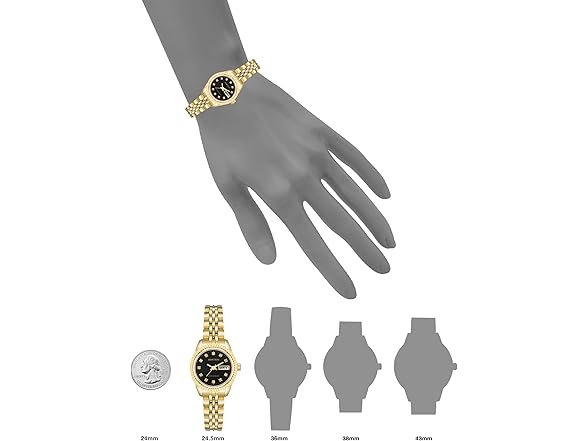 Armitron Women's Japanese Quartz Dress Watch with Stainless Steel Strap, Gold, 10 (Model: 75/2475BKGP) (Open Box)