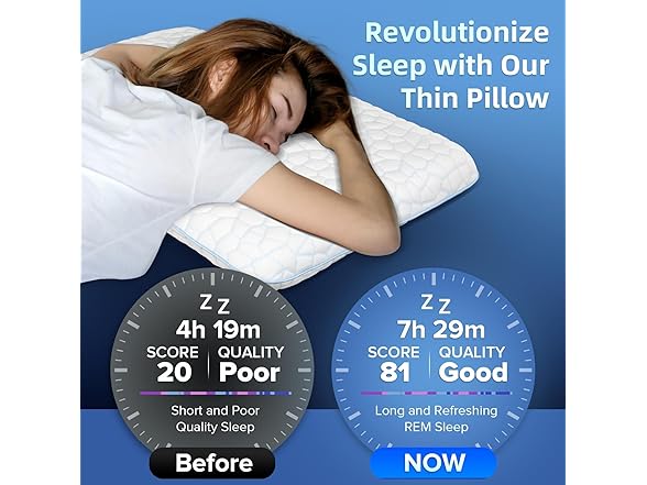 Ultra Thin Flat Pillows for Sleeping