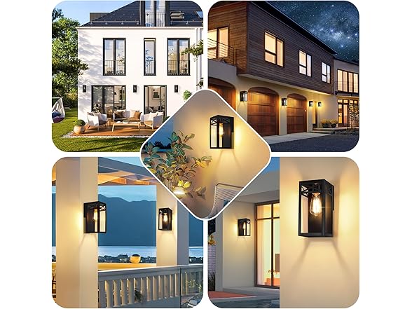 VerRon 2Pk 9.6" Outdoor Wall Light Fixture