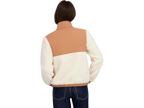 Billabong Womens Full Zip Sherpa Mixed Nylon Jacket