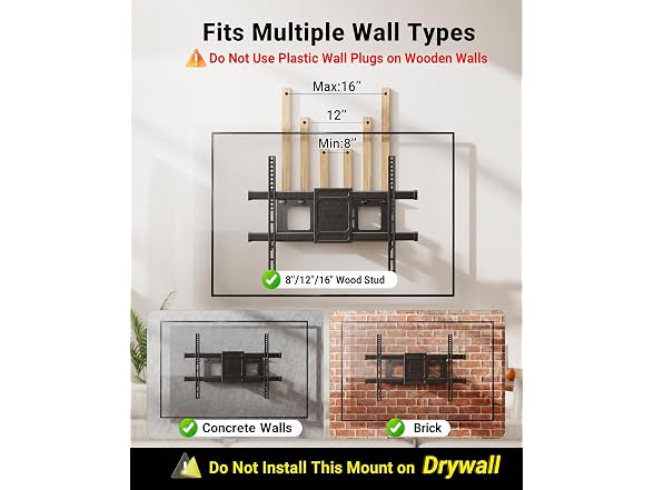 BONTEC Full Motion TV Wall Mount 37-85in