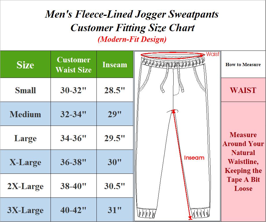 3Pk Mens Fleece Joggers w-Zip Pockets (S-3XL) - Gallery 9