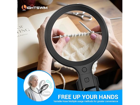 Lightswim Neck Wear Magnifying Glass with Light