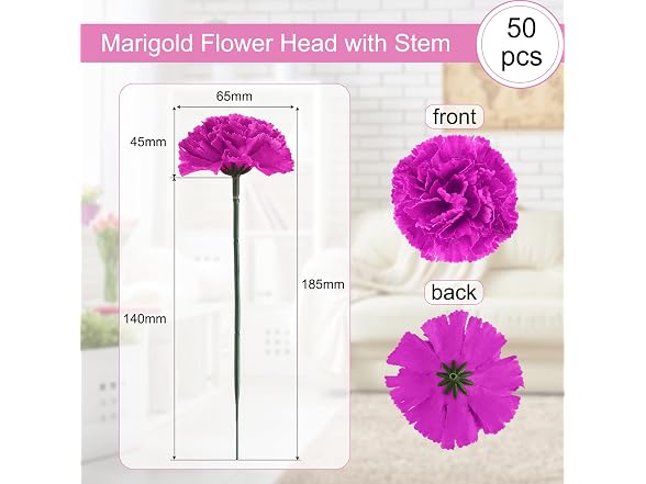 Syhood 50 Pcs Artificial Marigold