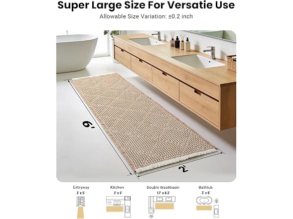 Furicher Large Bathroom Rugs 2' X 6'