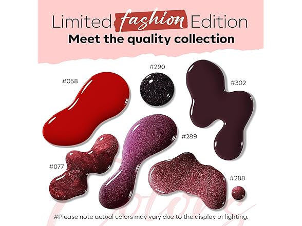 modelones Nail Polish Set 6 Colors, Cherry Mocha