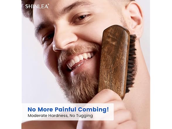 Boar Bristle Hair Brush for Men, Beard
