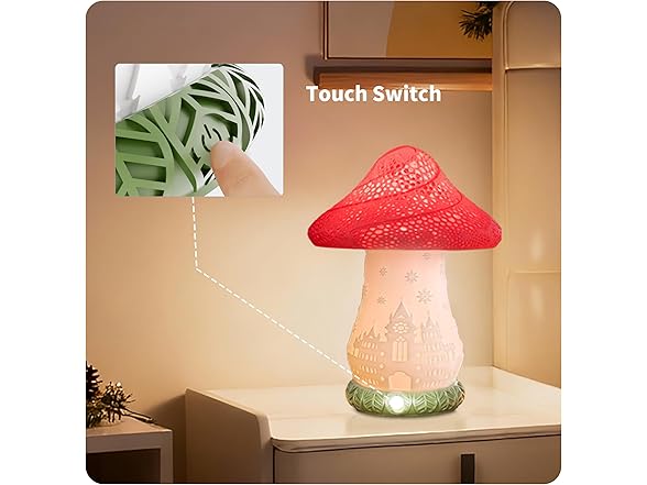 WISUCL Cordless Mushroom Lamp