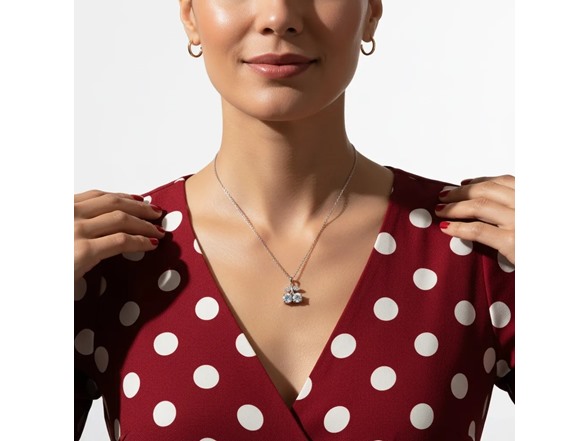 Moissanite Diamond Twin Cherry Necklace
