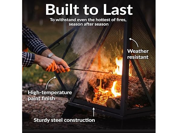 Sunnydaze Decor Pyramid Fire Pit Black - Gallery 3