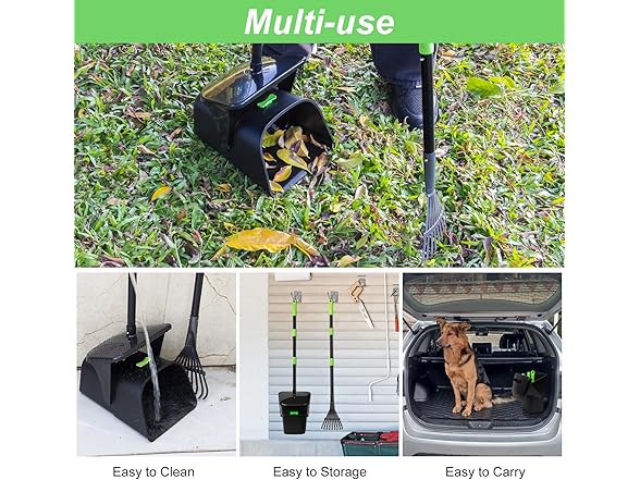 twocorn Pooper Scooper w/Swivel Bin & Rake