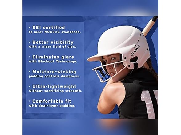 RIP-IT Vision Pro Softball Batting Helmet w/ Face Mask - Gallery 8
