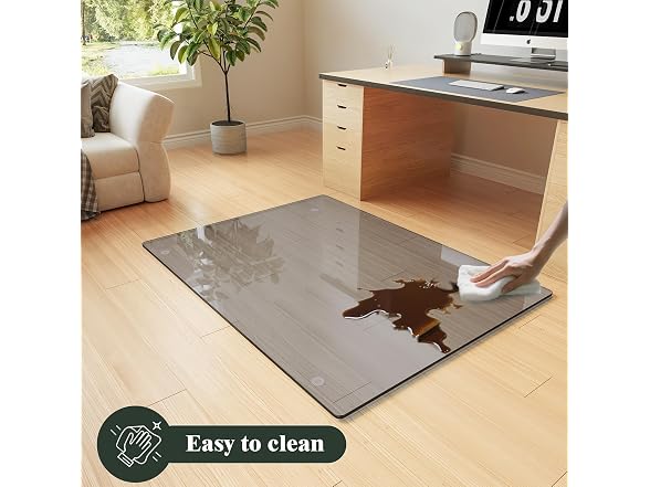Koonmi Grey Glass Chair Mat 36" x 55"