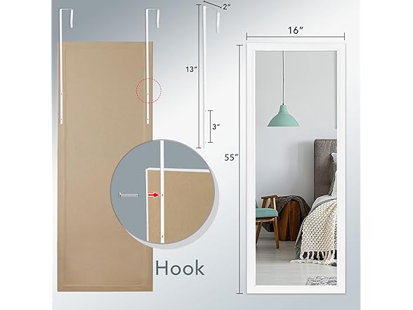 PexFix Door Mirror 55''×16'' Full Length Mirror