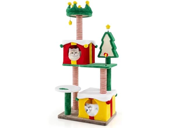 PETSITE 61 inch Christmas-Themed Cat Tree