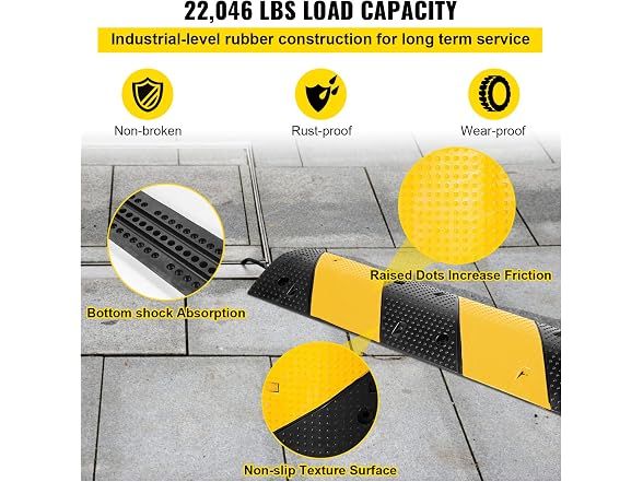 Modular Rubber Traffic Speed Bump 2 Channel