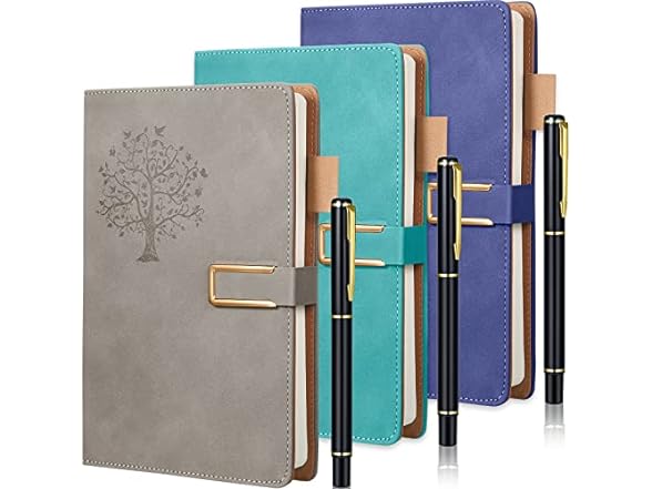 3 PC A5 Leather Journal Notebooks