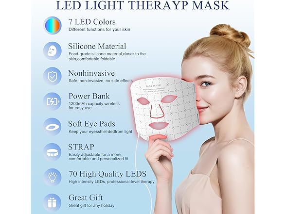 Fiogeo Red Light Therapy Face Red Light Mask