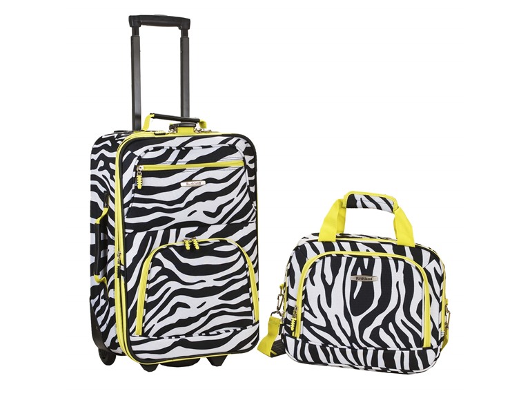 Rockland Fashion Softside Upright Luggage Set, Expandable, Lime Zebra, 2-Piece (14/19)