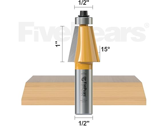 FIVEPEARS Chamfer Router Bit 1/2 Inch
