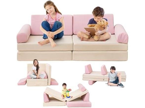 Stmoze Modular Kids Play Couch, 5 Second Quick Bounce High D (Open Box)