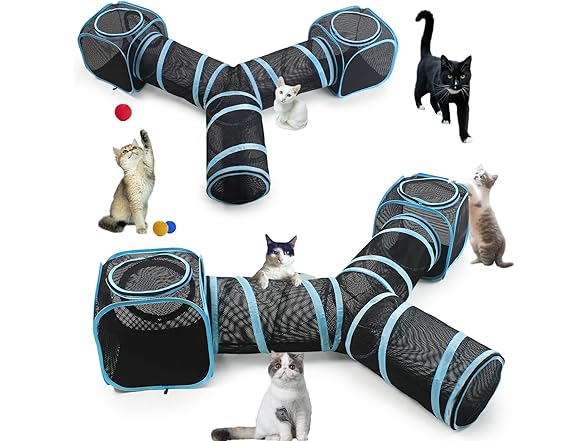 INTURN Cat Tent w/Tunnel, 2-Cube