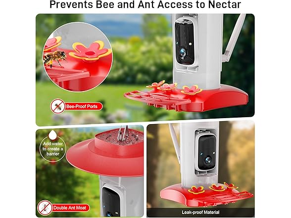 INKCKU Hummingbird Feeder with Camera