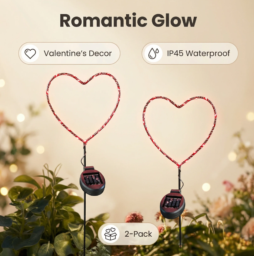 Touch Of ECO Solar Powered LED Garden Stake- Heart - Gallery 21