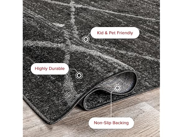 Nuloom Thigpen Runner 2x6 Charcoal/Grey
