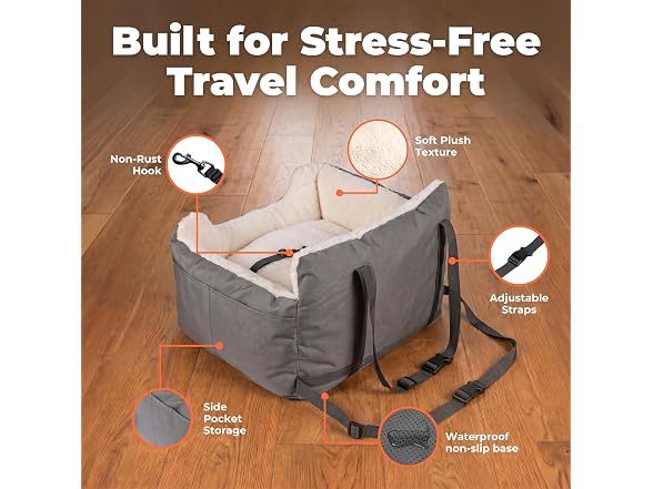Best Pet Supplies Elevated Dog Car Seat for Small Dogs