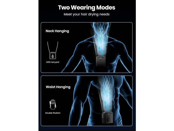 Portable Waist Fan 10000mAh w/ LED Light
