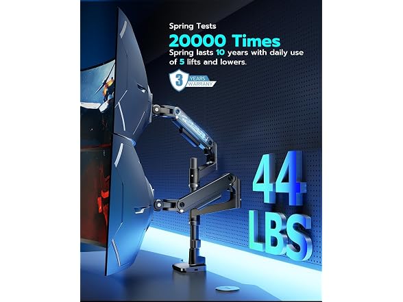 ARES WING 17" to 49" Stacked Dual Monitor Arm