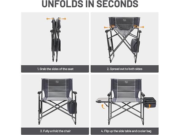 TIMBER RIDGE Grey XXL Camping Chair - Gallery 9